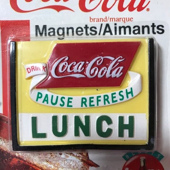 Set of 2 Vintage Thermometer & Lunch Coca-Cola Magnets - Picture 6 of 8